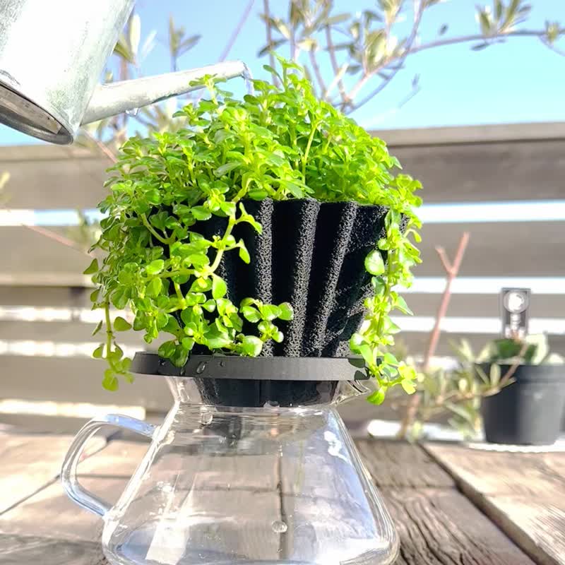 ドリッパー植木鉢　　3 color　Coffee Dripper flower pot  (3 Styles) - 花瓶・植木鉢 - プラスチック ブラック