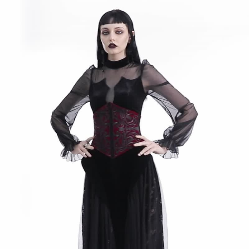 Nordic Magician Dark Totem Retro Girdle-Red/Black - เข็มขัด - วัสดุอื่นๆ สีแดง