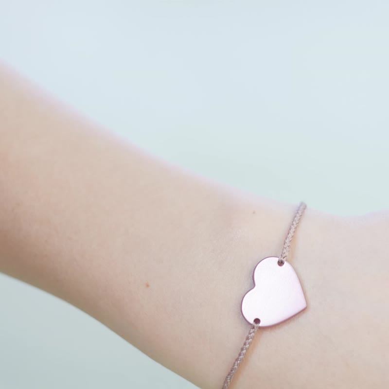 Custom heart-shaped bracelet, name bracelet, With my logo, Bracelet with ceramic - 手鍊/手環 - 鋁合金 粉紅色