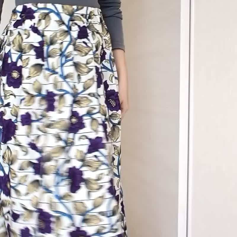 【Japan Handmade】 Long skirt African fabric Ethnic skirt Cotton skirt - Skirts - Cotton & Hemp Multicolor
