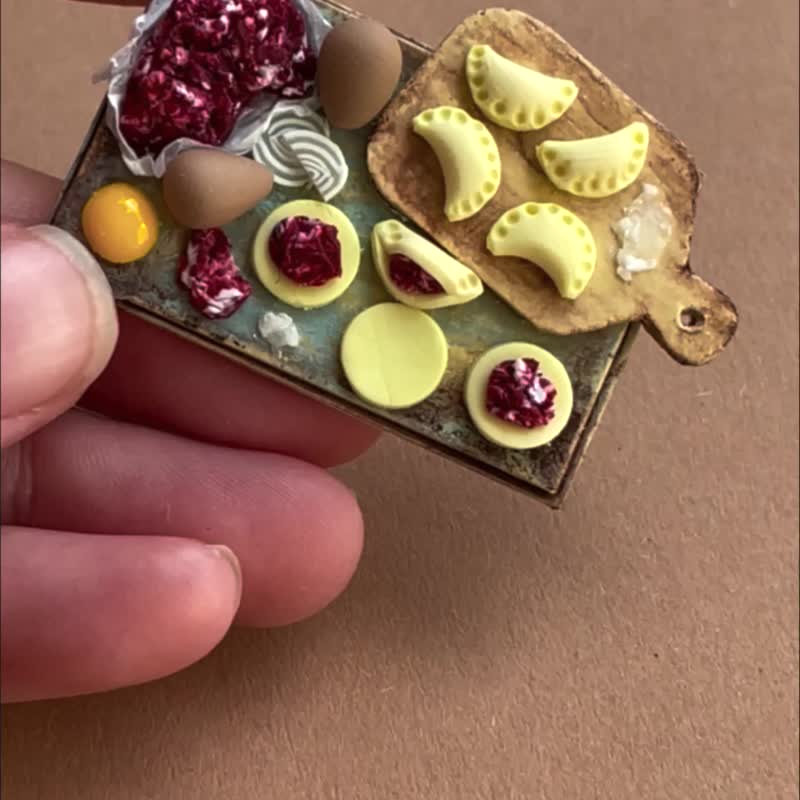 Miniature - set with dumplings - 玩偶/公仔 - 其他金屬 