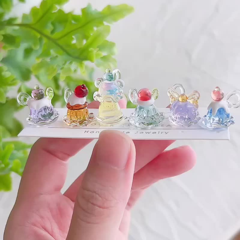 午茶時光 手工琉璃甜品蛋糕 14K 鎖骨鏈 - 項鍊 - 琉璃 多色