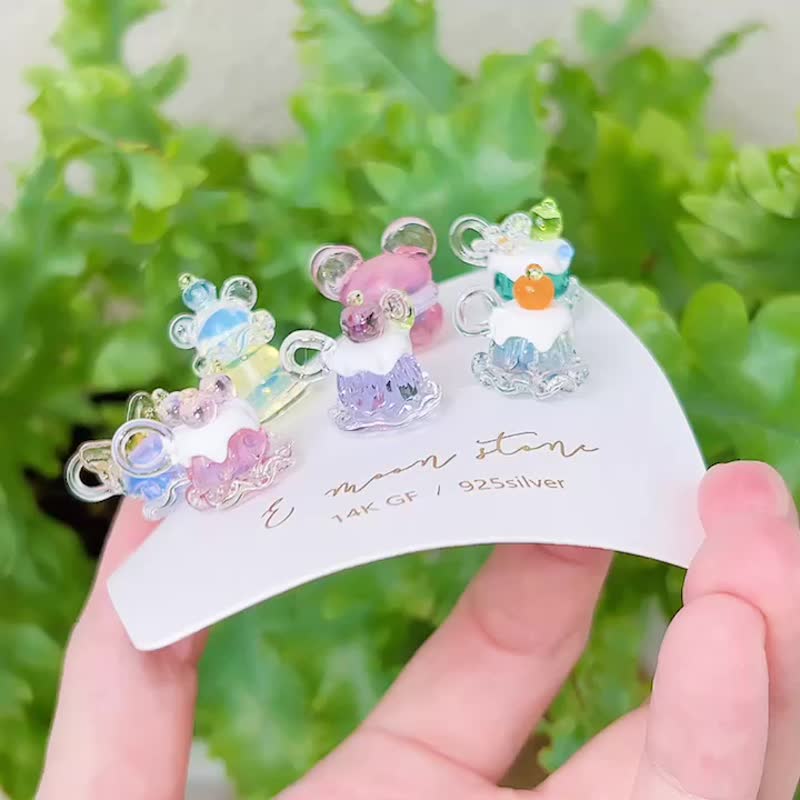 午茶時光 手工琉璃甜品蛋糕 14K 鎖骨鏈 - 項鍊 - 琉璃 多色