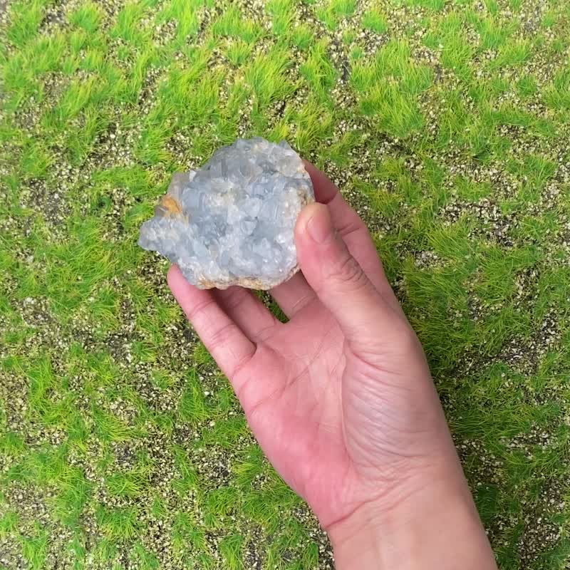 天然原礦天青石簇 藍水晶 療癒 淨化 辦公室 風水 擺件 快速出貨 - 擺飾/家飾品 - 水晶 藍色