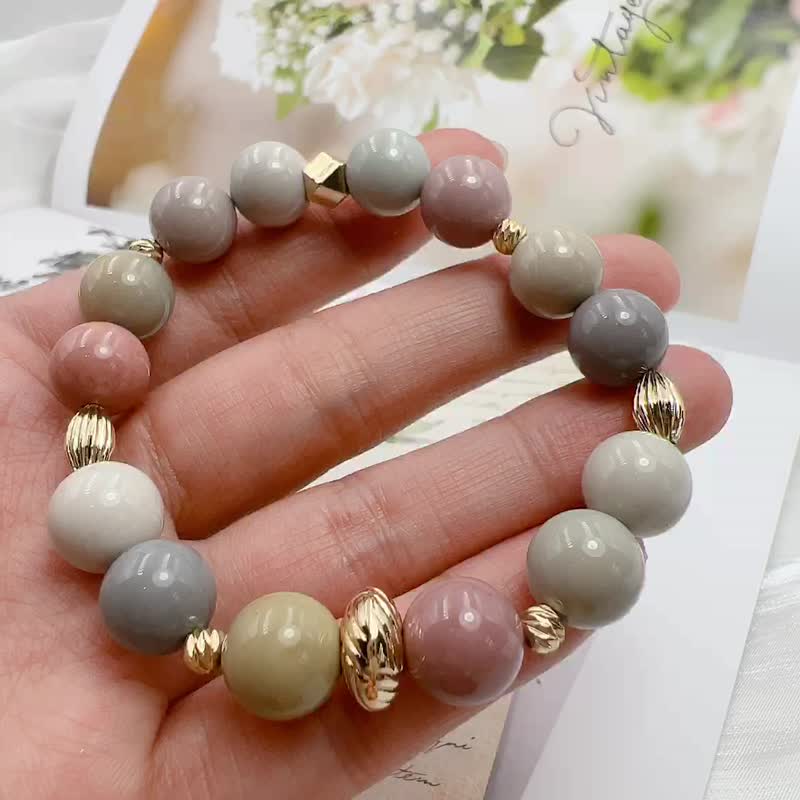 Cream Alxa | Natural Ore | Gobi Agate - Bracelets - Crystal 