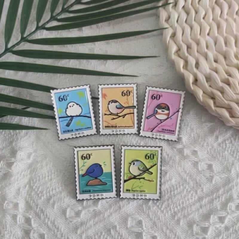 鳥類圖案背包裝飾徽章 送給鳥類愛好者的禮物 可變成冰箱貼 - 徽章/別針 - 其他金屬 藍色