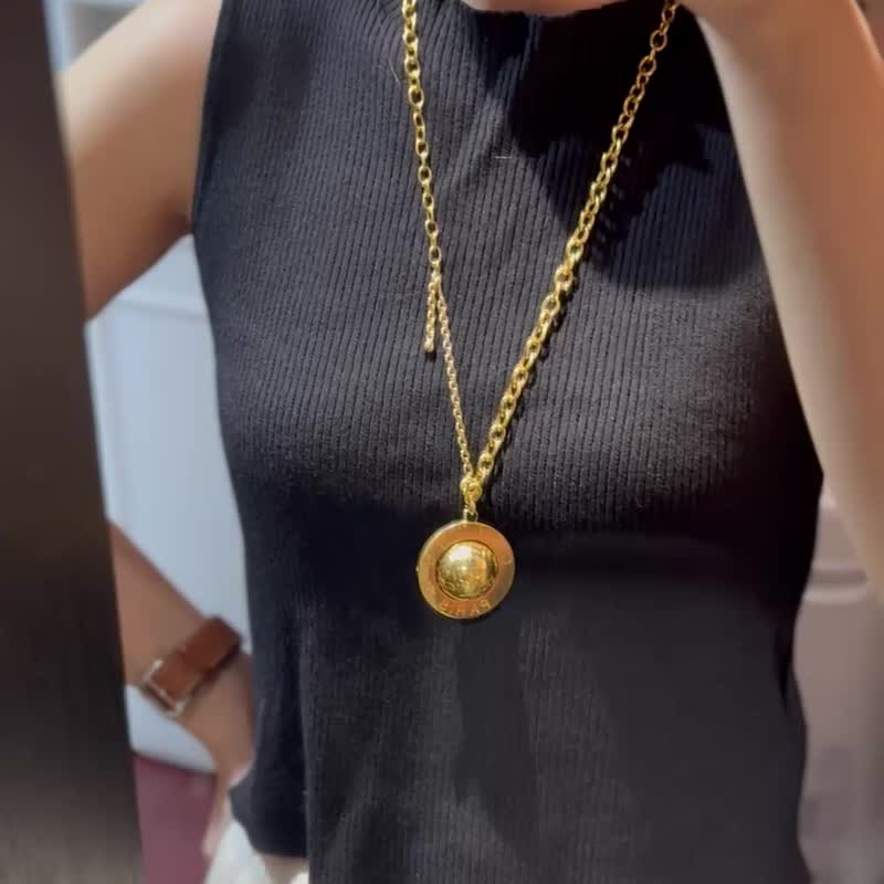 中古美品 Celine 1991思琳 星球吊飾 手袋掛飾 毛衣鍊 長項鍊 - 長項鍊 - 其他金屬 金色