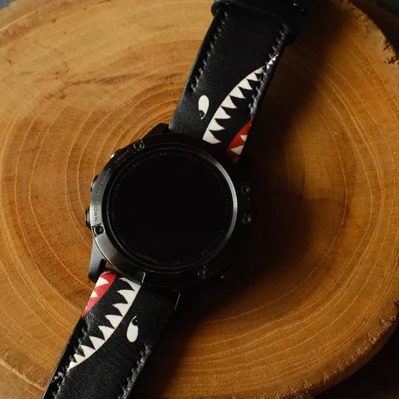 Garmin Quick Fit Strap Warhawk Black Design - 錶帶 - 真皮 黑色