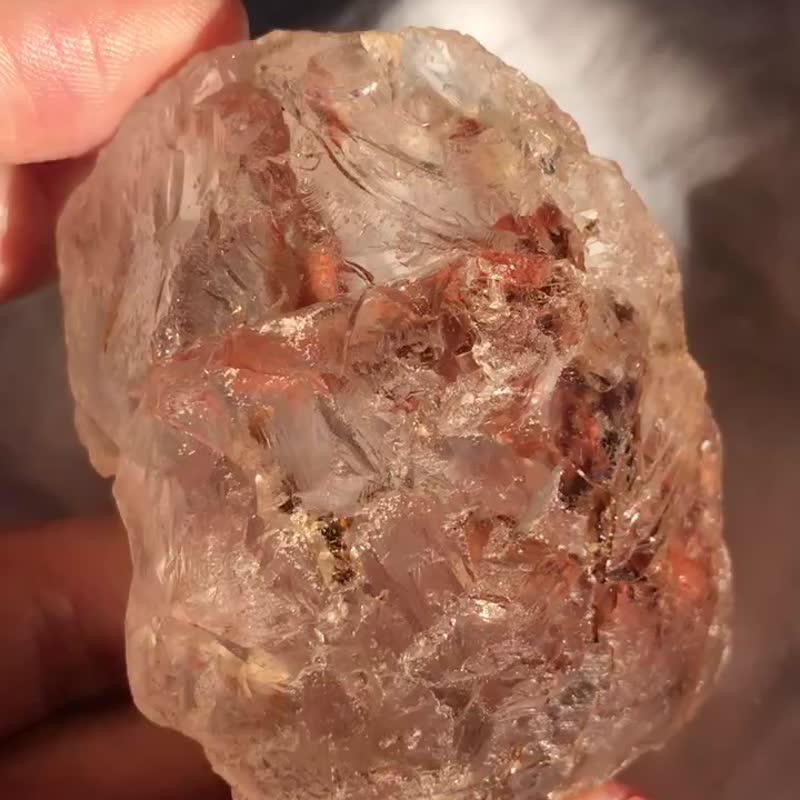 老𤫊魂 涅槃 印記 閃亮 骸骨骨幹水晶 紅泥骨幹 紅泥水晶 天然 - 擺飾/家飾品 - 水晶 紅色
