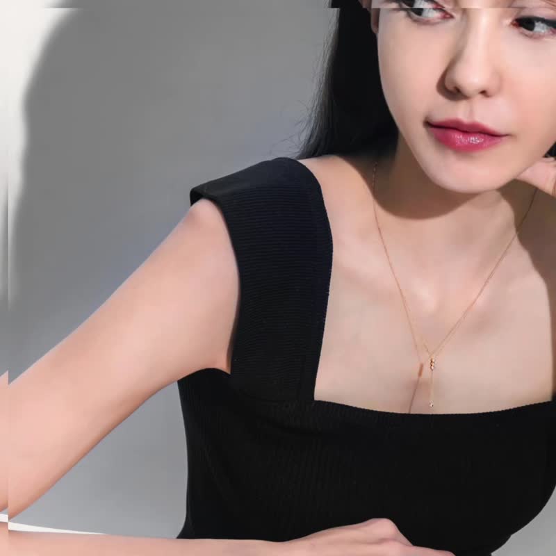 晶熒項鍊 | 18K金 天然真鑽 | 免運 | Belinda輕珠寶 - 項鍊 - 貴金屬 金色