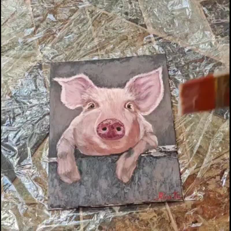 【原画】『ドルゴレ・ブガ』（猪　イノシシ　パステル画） 原画】『ドルゴレ・ブガ』（猪 イノシシ パステル画）