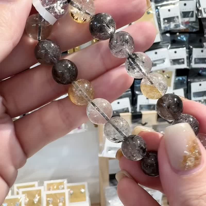 小美品膠花閃靈10.5mm31.99g淨化七輪能量磁場助眠淨化磁場 - 手鍊/手環 - 水晶 多色