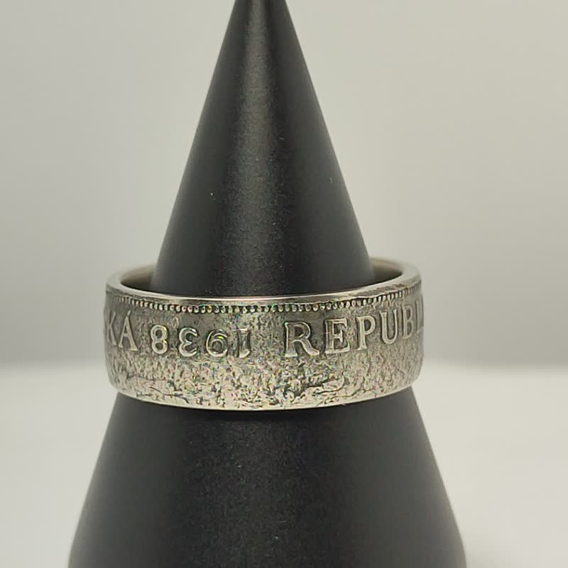 Czechoslovakia Coin Ring 5 crowns 1937-1938, Czechoslovakia Man Ring, Woman Ring - แหวนทั่วไป - โลหะ 