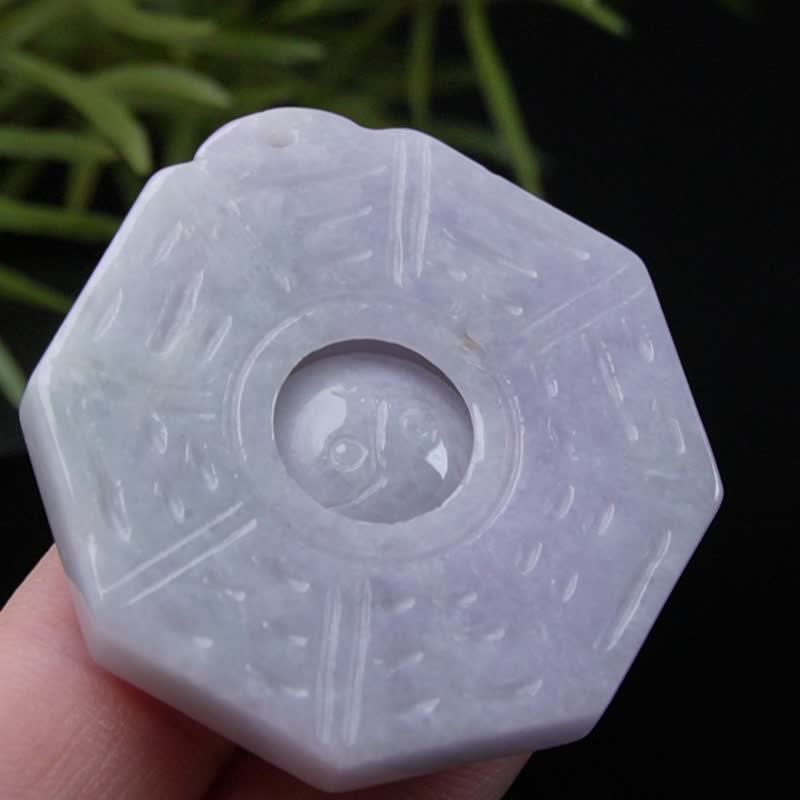 【乾坤太極】紫羅蘭翡翠八卦 | 裸石 | 天然緬甸玉翡翠A貨 | 送禮 - 項鍊 - 玉石 紫色