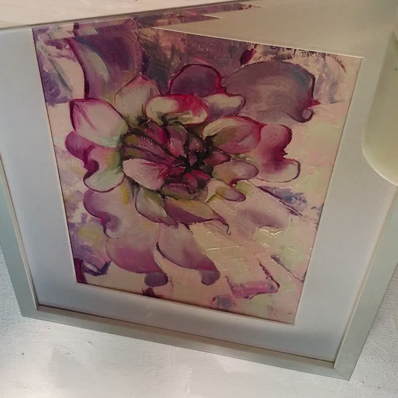 Blossoming Flower, Pink Painting, Original wall Art, gift, Handmade - Wall Décor - Essential Oils Pink