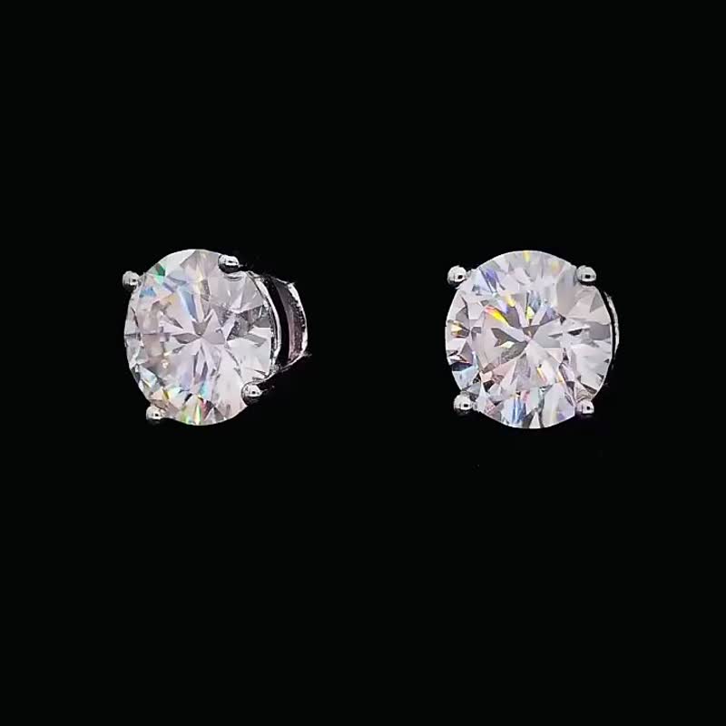 Moissanite Moissanite 1 carat engagement flower bud diamond ring Taipei store Cu - Earrings & Clip-ons - Other Materials 