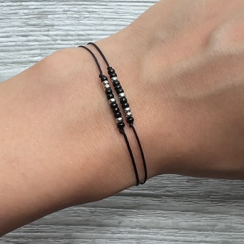 [ENFP candidate] MBTI type 16 personality. Morse code. Strap bracelet. birthday present - Bracelets - Other Materials Black