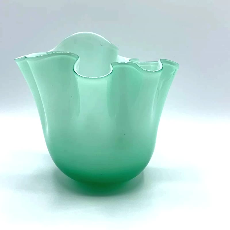 Murano – Flying hand handkerchief vase - 擺飾/家飾品 - 玻璃 綠色