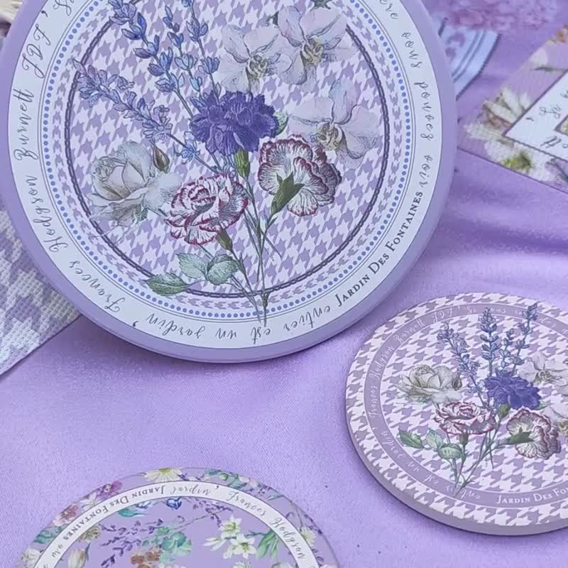 Secret Violet Garden 陶瓷杯墊 (陶瓷材質,健康環保吸水力強) - 杯墊 - 瓷 紫色