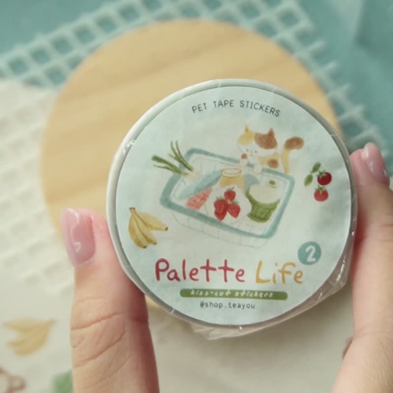 Palette Life Vol 2 | PET tape stickers with Kiss-cut | teayoushop - มาสกิ้งเทป - พลาสติก 