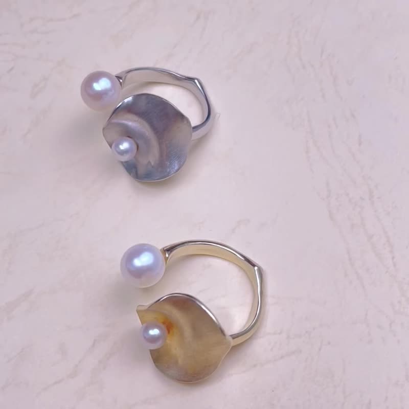 Ikelos Sterling Silver Pearl Gold - แหวนทั่วไป - ไข่มุก สีทอง