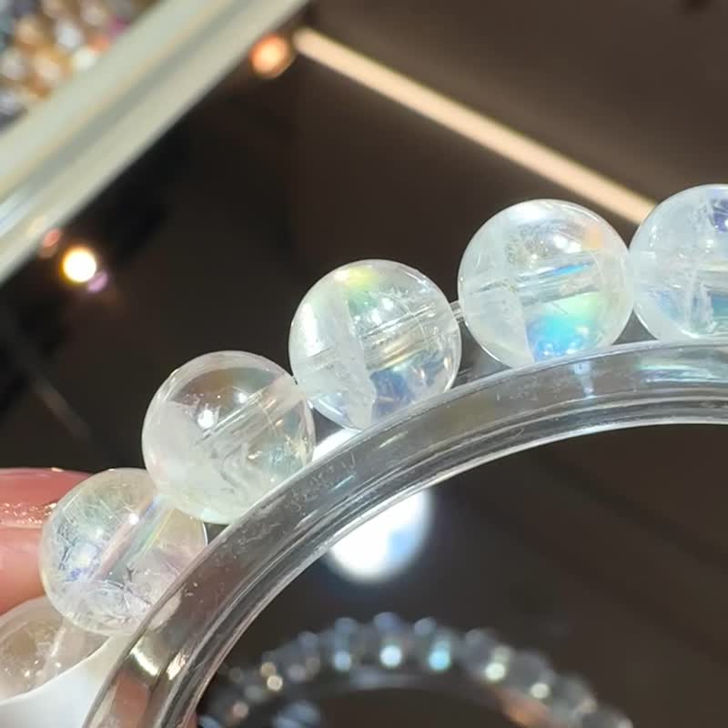 天然稀有礦馬島彩虹藍月光幻彩色手珠7.5-7.8mm人緣桃花提升魅力 - 手鍊/手環 - 水晶 多色