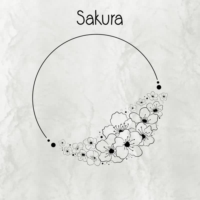Sakura Circle Frame JPG PNG EPS SVG - 電子似顏繪/繪畫/插畫 - 其他材質 