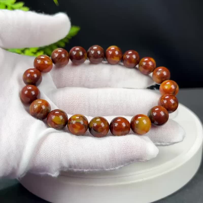 精品南非彼得石手串10.5mm高瓷多彩油畫風手錬女護身平安避邪招財 - 手鍊/手環 - 寶石 