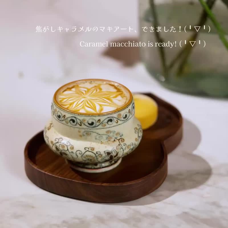 爆款 唐風敦煌蓮菊紋泳圈景德鎮手繪青花瓷中式復古咖啡杯230ml - 咖啡杯/馬克杯 - 陶 藍色