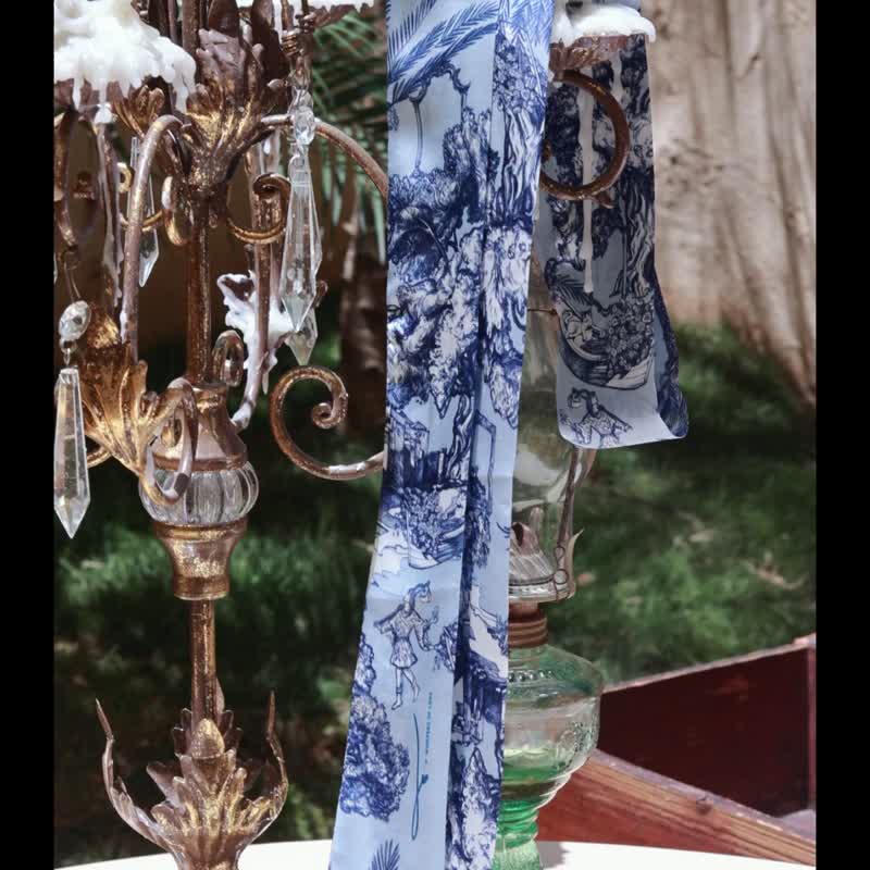 Original Hand-Painted Silk Scarves: A Fool's Journey - Scarves - Silk Blue