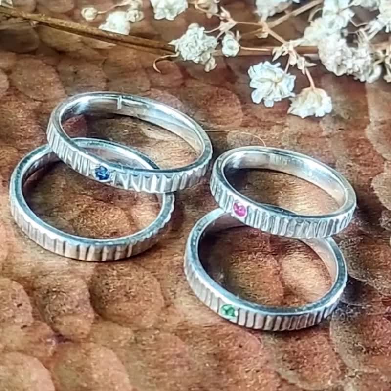 【Captain Flint手作銀飾】林間拾光 天然紅寶石 藍寶石 純銀戒指 - 戒指 - 寶石 多色