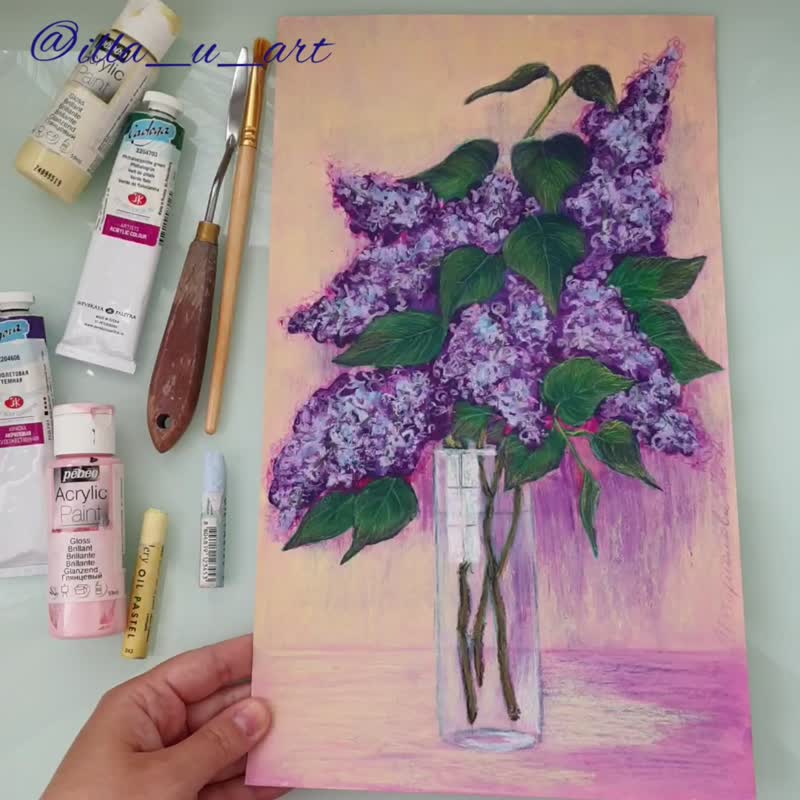 Lilac Aroma. Floral Still Life. Lilac Bu, Painting by Evgeny