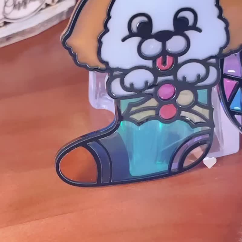 聖誕狗狗彩繪掛飾【聖誕禮物】【客製化禮物】【聖誕禮盒】 - 擺飾/家飾品 - 樹脂 多色