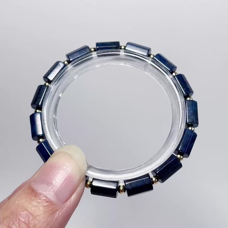 天然礦石 藍舒俱萊 925純銀 手鍊 防癌寶石 淨化身體負能量 - 手鍊/手鐲 - 寶石 藍色