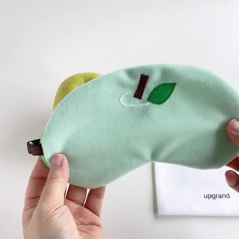 GREEN APPLE SLEEP MASK |Storage pouch|travel|nap|Free gift wrapping - อื่นๆ - เส้นใยสังเคราะห์ สีเขียว