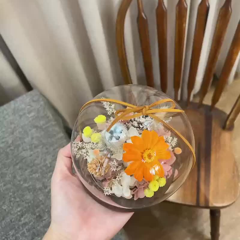 玻璃花罩【暖橘】永生花盅 升遷 喬遷 生日 開幕 聖誕 - 乾燥花/永生花 - 植物．花 