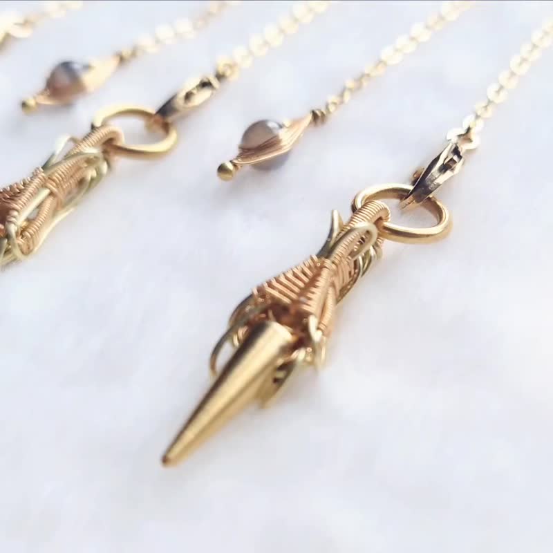 [Constantine] Pure Bronze design pendulum/divination/life direction/backpack charm/gift - Other - Copper & Brass 