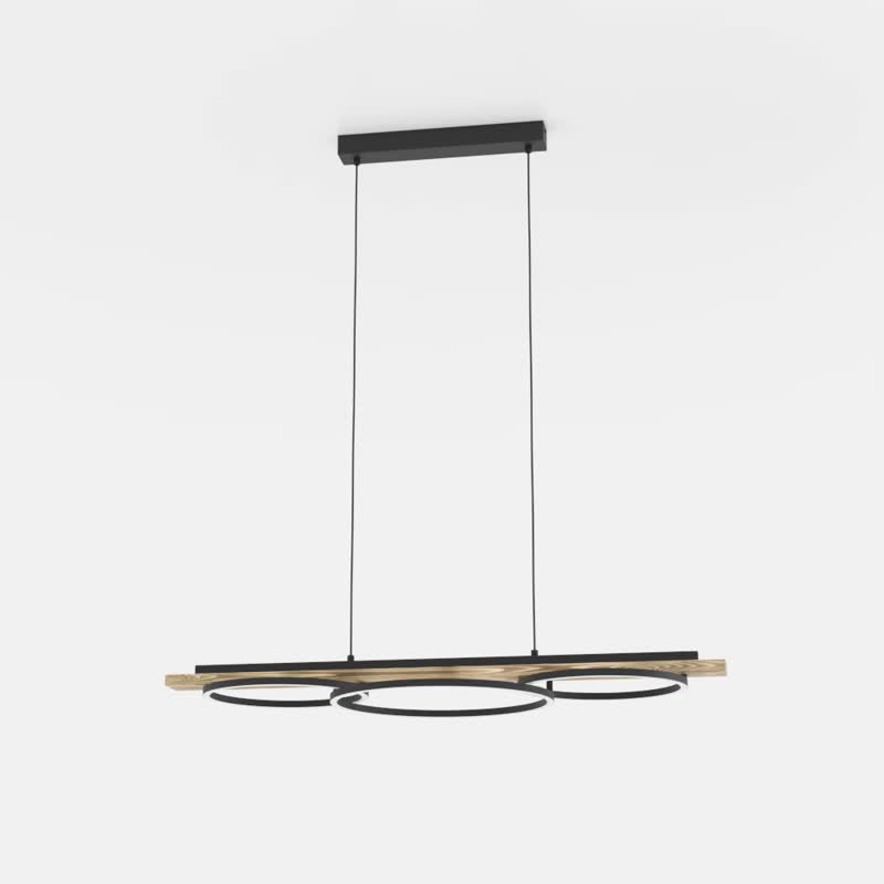 EGLO Austria Lighting | Classic Industrial Style | Wooden Chandelier | Office, New Home - Lighting - Wood Brown