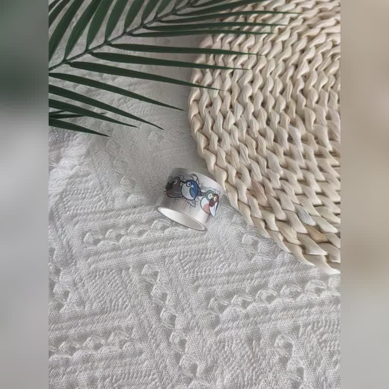 鳥類主題手工膠帶 觀鳥禮品 文創可愛貼紙 適合喜歡做手賬的人 - 貼紙 - 其他材質 透明