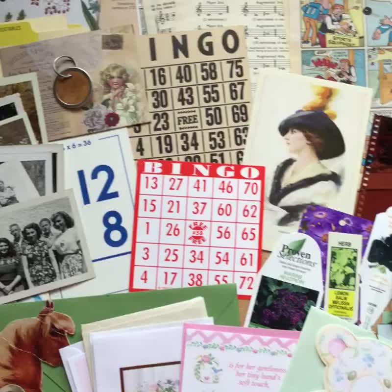 Vintage junk journal kit-6 - สติกเกอร์ - กระดาษ 