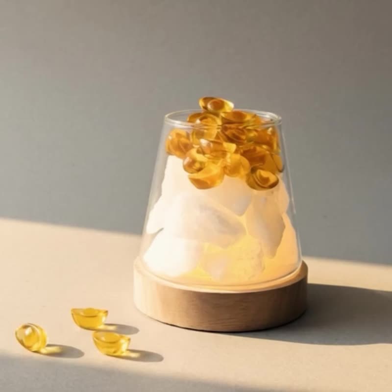 聖誕禮盒  金銀島鹽燈  |  每個人心裡都有座寶藏島 - 香氛/精油/擴香 - 水晶 金色