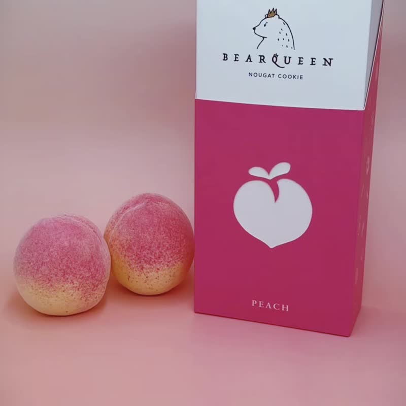 BearQueen - 水蜜桃蘇打牛軋餅 | 8 pcs - 零食/點心 - 紙 
