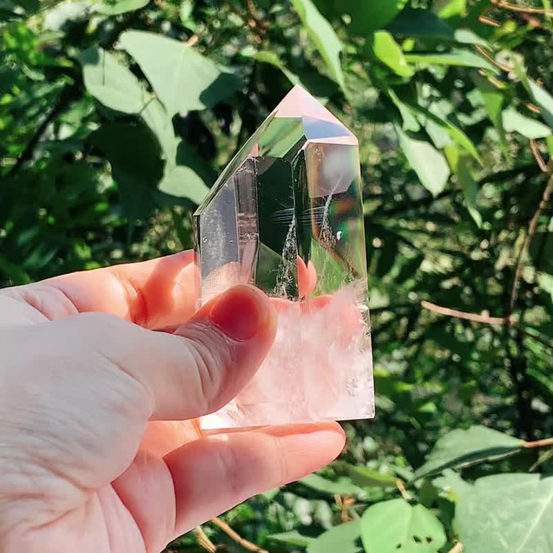 CrystalCorner隅石丨天使之翼藍針水晶丨巴西藍針白水晶柱 208.6g - 擺飾/家飾品 - 水晶 白色