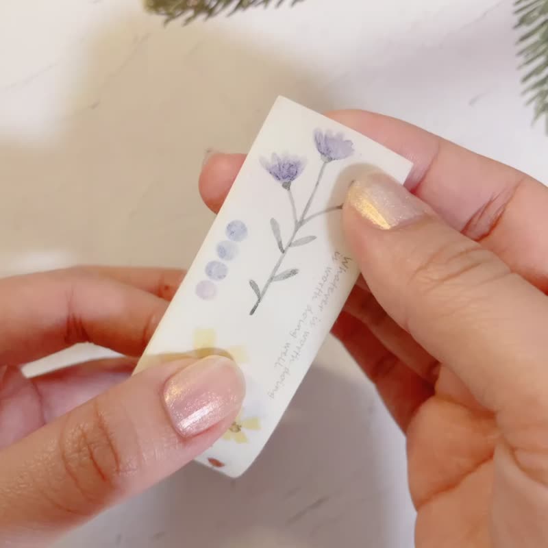 Flower language paper tape / 3cm wide special ink printing with release paper - Washi Tape - Paper 