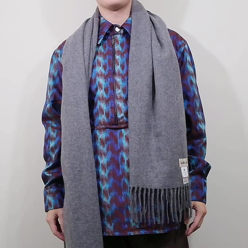 [24H fast shipping] KAIKAI pure wool scarf wool shawl warm and comfortable gift box packaging - ผ้าพันคอถัก - ขนแกะ หลากหลายสี