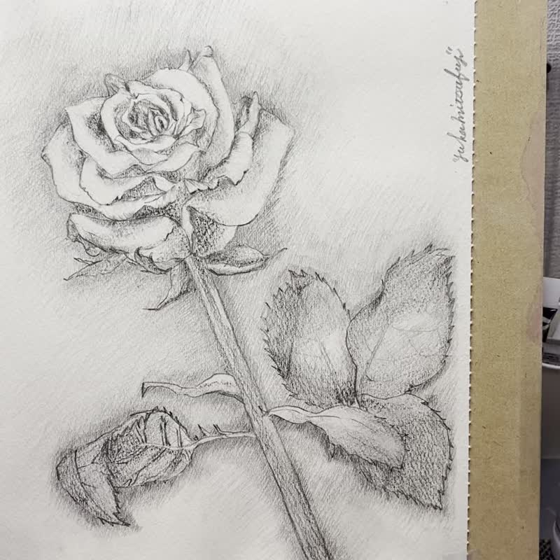 ようこう🐈🥂鉛筆画 | 過去絵からバラの鉛筆画💐 一昨年の