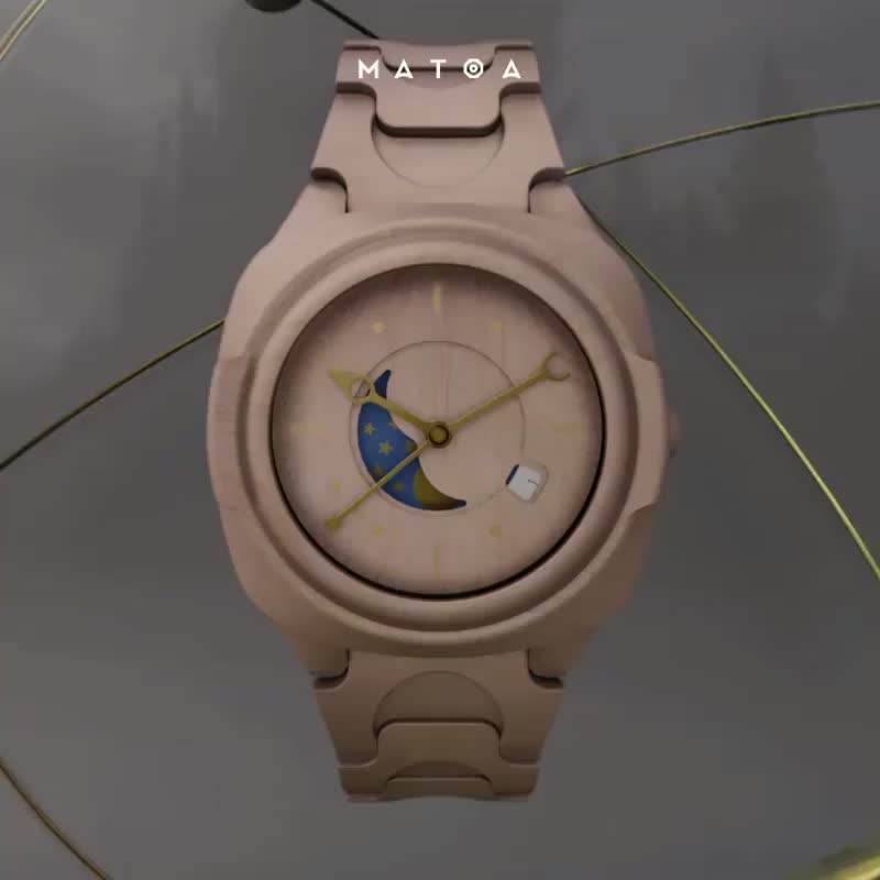 MATOA - RAKAI FULLMOON 印尼手工加拿大楓木 木製手錶 對錶