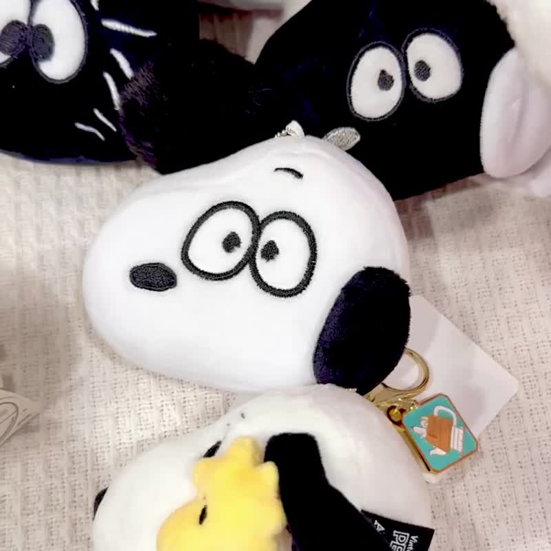 Woodstock 胡士托大眼 捏捏 吊飾 史努比好友小黃鳥球型玩偶 - 鑰匙圈/鑰匙包 - 聚酯纖維 黑色