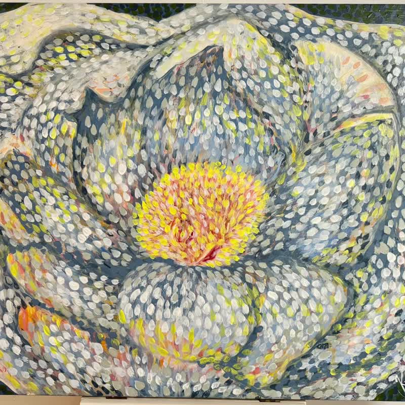 夜裡的山茶花-原創壓克力畫90.5x72cm - 海報/掛畫/掛布 - 壓克力 