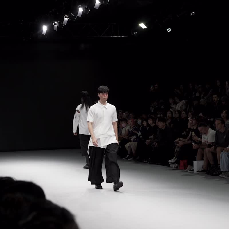 解構活褶口袋落地寬褲 - 女長褲 - 其他材質 黑色